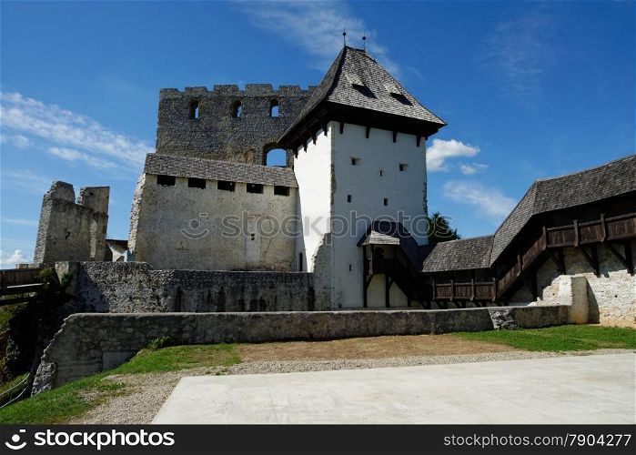 Tower of Celje medieval castle in Slovenia. Celje medieval castle in Slovenia