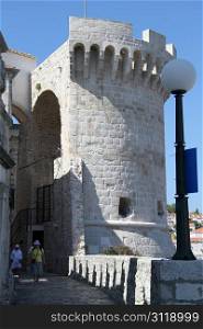 Tower of city wall of Korchula, Croatia