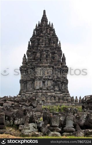 Tower of hindu temple in Prambanan, Indonesia
