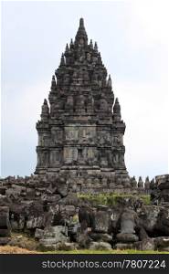 Tower of hindu temple in Prambanan, Indonesia