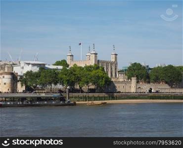 Tower of London. The Tower of London seen from River Thames in London, UK
