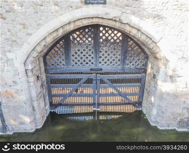 Tower of London. Traitors Gate at the Tower of London