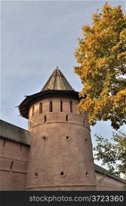 Tower of medieval Spaso-Evfimevsky Monastery in Suzdal. The Golden Ring of Russia.