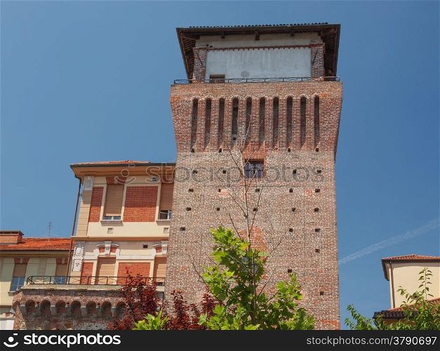 Tower of Settimo. Torre Medievale medieval castle tower in Settimo Torinese near Turin