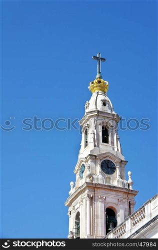 tower of the Basilica of Nossa Senhora do Rosario,Sanctuary of Fatima, Portugal.