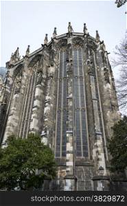 tower of the cathedral dom in Aachen German city