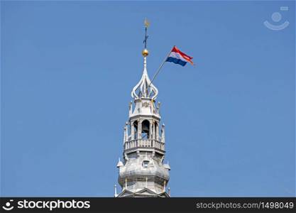 Tower of the Noorderkerk in Amsterdam the Netherlands at Kingsday