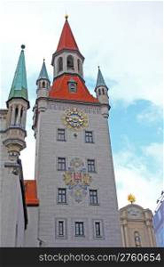 Tower of the Old Town Hall with Clock in Munich
