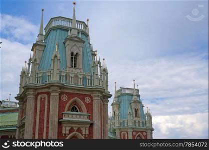 Tower of the royal palace in Tsaritsyno in Moscow