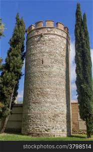 tower of the wall of the archbishopric of Alcala de Henares, Spain
