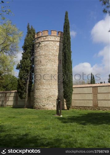 tower of the wall of the archbishopric of Alcala de Henares, Spain