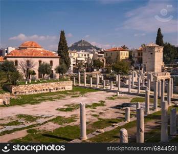 Tower of the Winds and Roman Agora in Athens, Greece