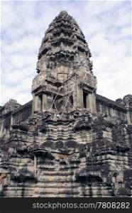 Tower on the corner of Angkor wat, Cambodia