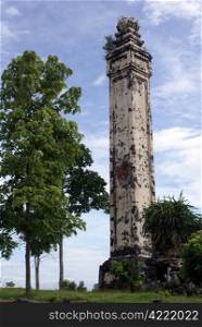 Tower on the ground of royal tomb complex near Hue, Vietnam