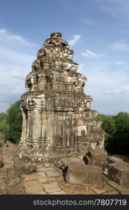 Tower on the top of Phnom Bakheng, Angkor, Cambodia