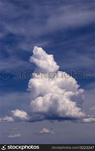 Tower Shaped Cloud In A Blue Sky