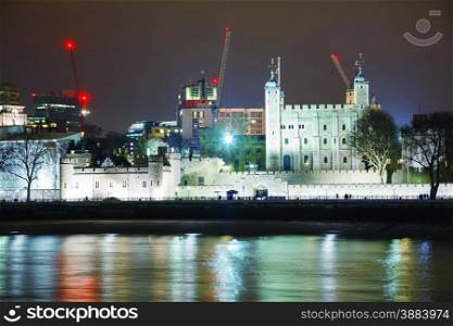 Towerfortress in London, Great Britain in the evening