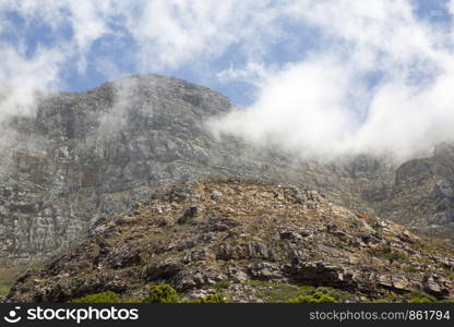 Towering wall in mountains on Cape Peninsula in South Africa