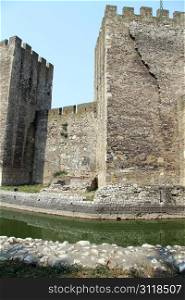 Towers and serf ditch in fortress Smederevo in Serbia