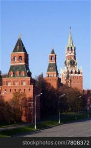 Towers and wall of Kremlin, Moscow, Russia