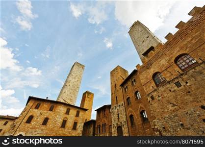 Towers in the Medieval City of Gimignano in Italy