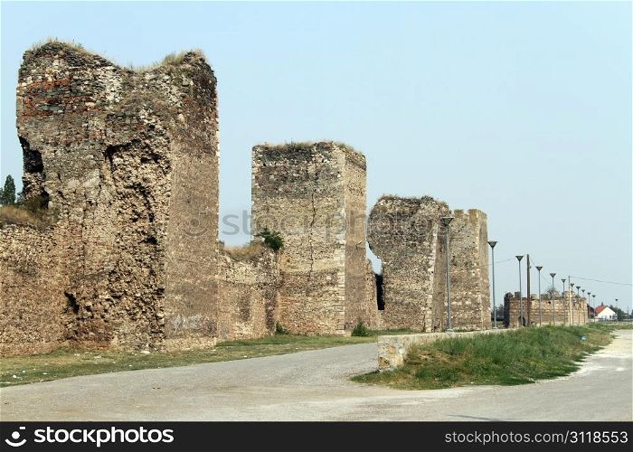 Towers of big fortress in Smederevo, Serbia