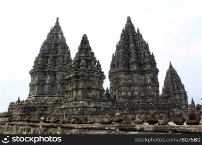 Towers of hindu temple in Prambanan, Indonesia