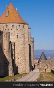 Towers of the medieval town of Carcassonne, France