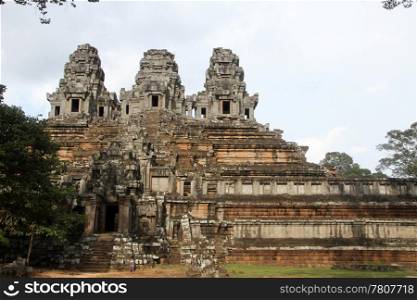 Towers on the top of Phnom Bakheng, Angkor, Cambodia