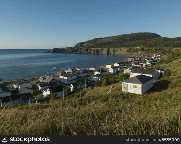 Town along coast, Newfoundland And Labrador, Canada