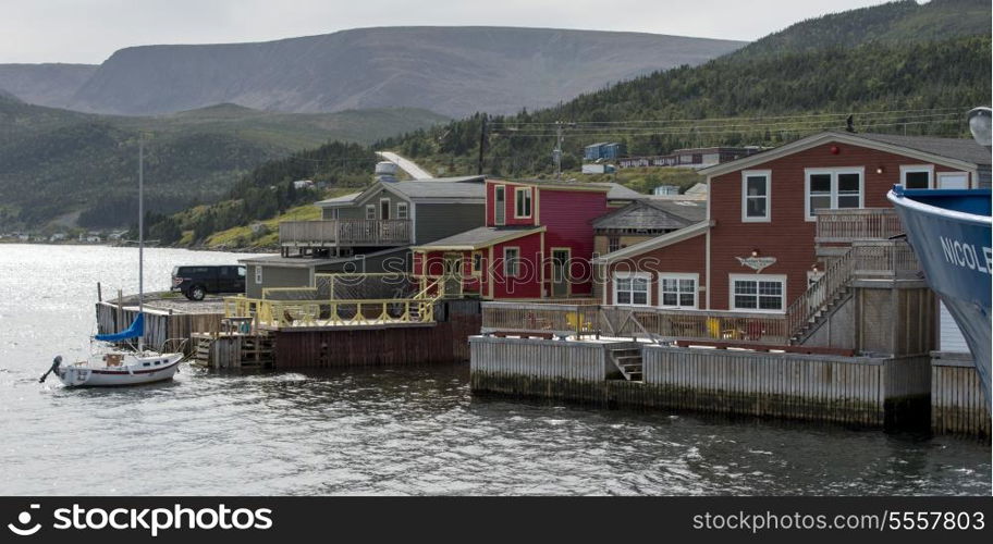 Town along the coast, Woody Point, Bonne Bay, Gros Morne National Park, Newfoundland And Labrador, Canada