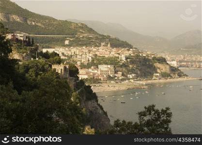 Town at the hillside, Costiera Amalfitana, Salerno, Campania, Italy