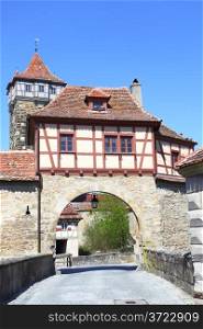 Town gate in Rothenburg ob der Tauber, Germany