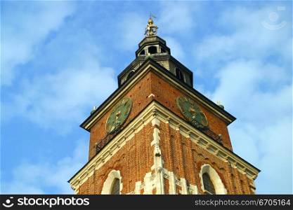 Town Hall Tower, Rynek Glowny, Old Town, Krakow, Poland.