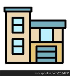 Town house icon. Outline town house vector icon color flat isolated. Town house icon color outline vector