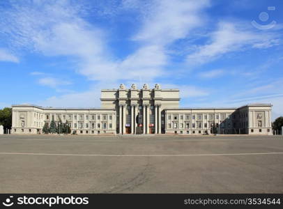 Town landscape of opera and ballet theater in Russia