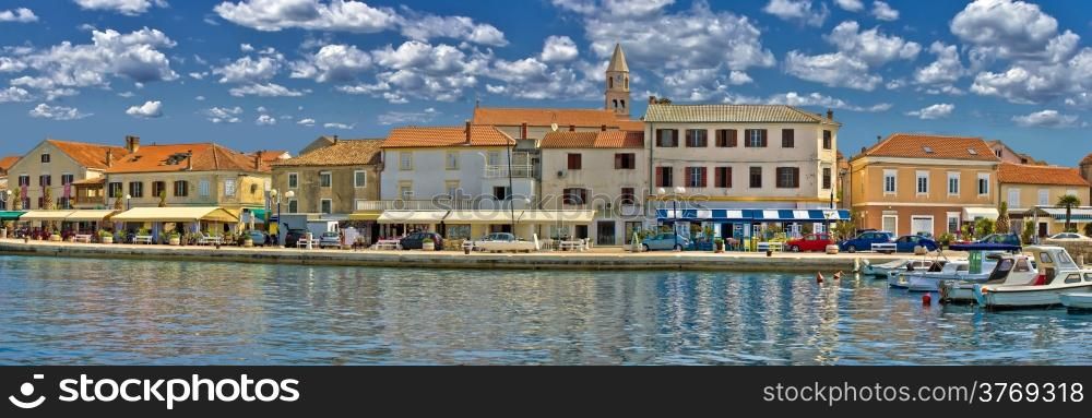 Town of Biograd na moru colorful waterfront panoramic view, Dalmatia, Croatia