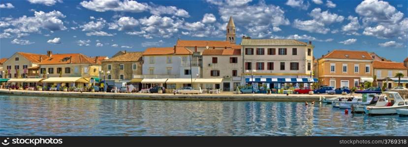 Town of Biograd na moru colorful waterfront panoramic view, Dalmatia, Croatia