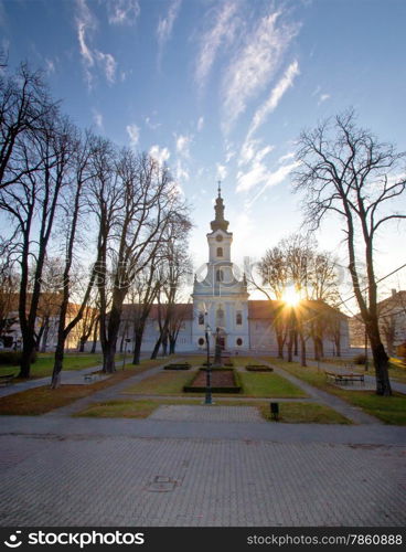 Town of Bjelovar central square, Bilogora region of Croatia