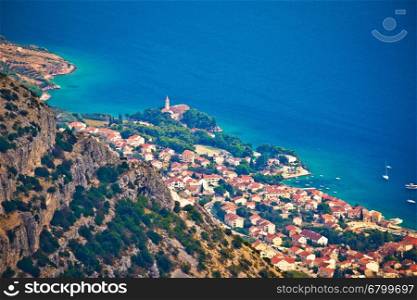 Town of Bol from Vidova Gora aerial view, Island of Brac, Dalmatia, Croatia