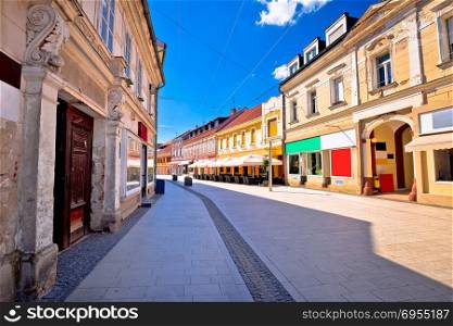 Town of Cakovec main street view, Medjimurje region of Croatia