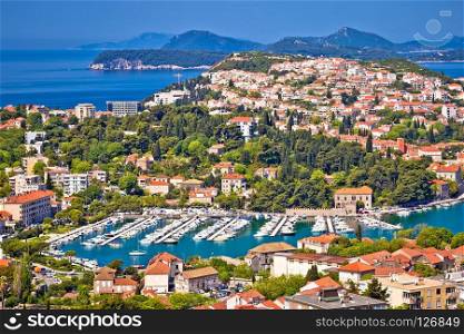 Town of Dubrovnik Babin Kuk and archipelago view, Dalmatia region of Croatia