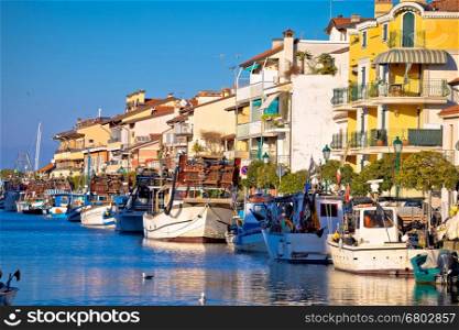 Town of Grado channel and boats view, Friuli-Venezia Giulia region in Italy