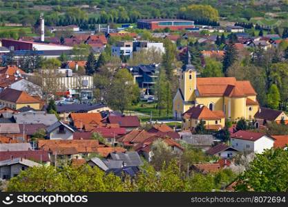 Town of Ivanec aerial view, Zagorje, Croatia