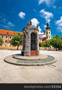Town of Karlovac central square view, central Croatia