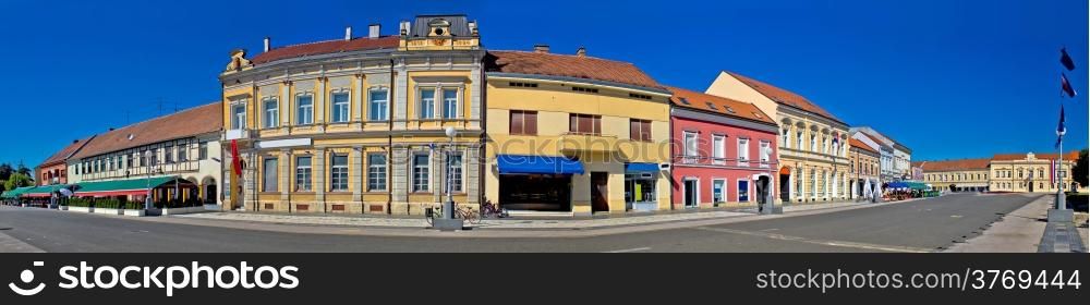 Town of Koprivnica main square panorama, Podravina region of Croatia