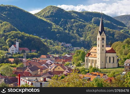 Town of Krapina panoramic view, Zagorje region, Croatia