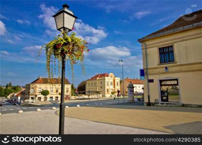 Town of Krizevci in Croatia main square and synagogue