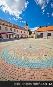 Town of Ludbreg square vertical view, Prigorje region of Croatia