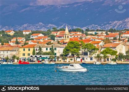 Town of Novalja on Pag island waterfront view, Dalmatia, Croatia